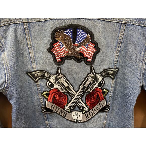 Vintage 1990’s Marlboro Denim Jacket With GUNS .N. ROSES patches. Size M - Picture 6 of 16